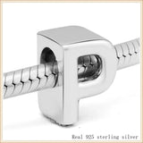 925 Sterling Silver Letter P Charm DIY Jewelry Beads