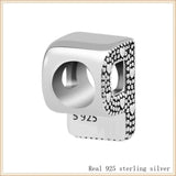 925 Sterling Silver Letter P Charm DIY Jewelry Beads