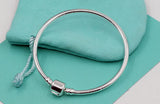 925 Sterling Silver Lobster Clasp Snake Bracelet Bangle for Women