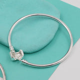 925 Sterling Silver Lobster Clasp Snake Bracelet Bangle for Women
