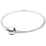 925 Sterling Silver Lobster Clasp Snake Bracelet Bangle for Women