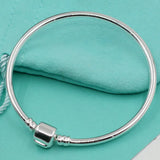 925 Sterling Silver Lobster Clasp Snake Bracelet Bangle for Women