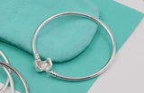 925 Sterling Silver Lobster Clasp Snake Bracelet Bangle for Women