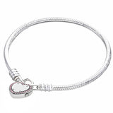 925 Silver Snake Chain Bracelet Bangle Women's Charm Jewelry