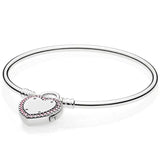 Crystal Snake Chain Bangle for Women 925 Sterling Silver Charm Bracelet