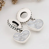 Love Heart Daughter & Mother-in-Law Pendant Beads 925 Sterling Silver Charm