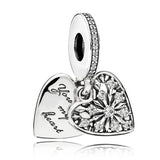 Heart of Winter Ice Crystal Pendant 925 Silver Charm