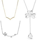 Adjustable Four-leaf Clover Necklace 925 Sterling Silver