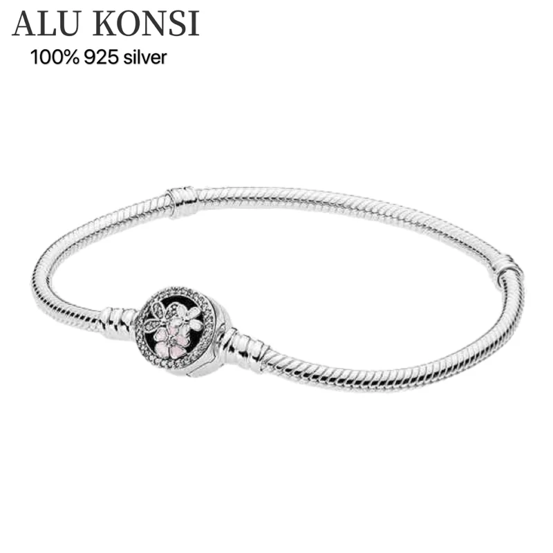925 Silver Snake Chain Bangle Bracelet Women