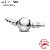 925 Sterling Silver Snake Chain Bangle Charm DIY Jewelry