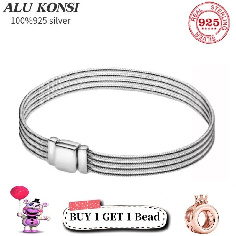 925 Silver Snake Chain Bracelet for Women DIY Jewelry