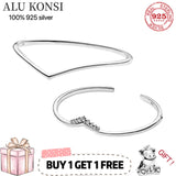 925 Silver Snake Chain Bracelet for Women 7.5-Inch Long