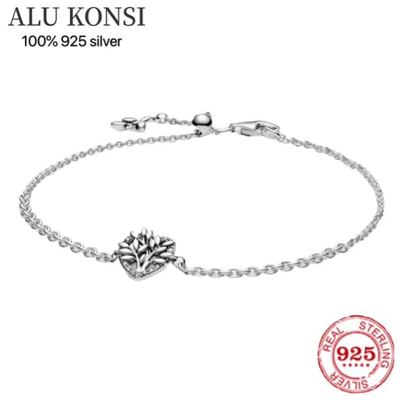 925 Sterling Silver Snake Chain Bracelet for Women Charm Bangle DIY Jewelry