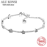 925 Sterling Silver Snake Chain Bracelet for Women Charm Bangle DIY Jewelry