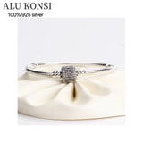 925 Silver Pan Bracelet Crystal Love Heart Charm