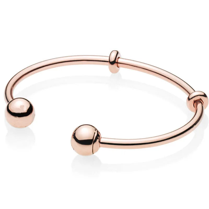 MOMENTS Rose Open Bangle 925 Sterling Silver Bead Charm