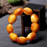 Original Mine Honey Wax Bracelet with Amber Buddha Bead