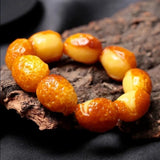 Original Mine Honey Wax Bracelet with Amber Buddha Bead