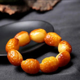 Original Mine Honey Wax Bracelet with Amber Buddha Bead