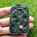Jade Medicine King Shi Jiulong Guardian Guanyin Pendants