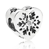 Enamel Rainbow Love Heart Charm Crystal Bead 925 Sterling Silver Bracelet
