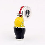 Enamel Matryoshka Doll Pendant Beads for Bracelet DIY Jewelry