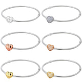 925 Sterling Silver Snake Chain Bracelet with Crystal Clasp