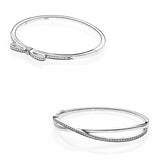 925 Sterling Silver Bead Charm Bracelet Bangle for Women
