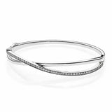 925 Sterling Silver Row Bracelet Bangle for Women