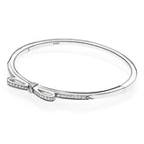 925 Sterling Silver Row Bracelet Bangle for Women