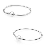 Crystal Clasp Bracelet Bangle Women 925 Silver Charm Jewelry