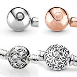 Love Clasp Daisy Flower 925 Sterling Silver Bracelet Bead Charm