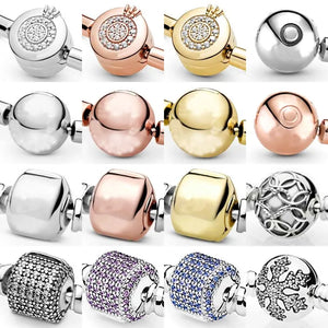 Moments Ball Sparkling Barrel Clasp 925 Silver Charm for Bangle Bracelet