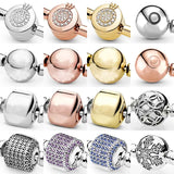 Moments Ball Sparkling Barrel Clasp 925 Silver Charm for Bangle Bracelet