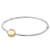 925 Silver Barrel & Ball Clasp Snake Chain Bracelet