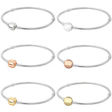 925 Silver Barrel & Ball Clasp Snake Chain Bracelet