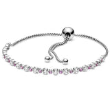 925 Sterling Silver Sparkle Slider Bracelet Bangle for Women