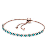925 Sterling Silver Sparkle Slider Bracelet Bangle for Women