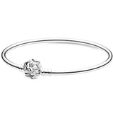 Bright Snowflake Crystal Mesh Bracelet Bangle for Women