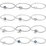 Butterfly Snowflake Leaves Clasp Snake Chain Bracelet Bangle