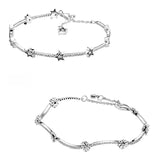 Celestial Stars Crystal 925 Silver Bracelet Bangle Charm Jewelry