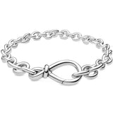 925 Silver Infinity Knot Chain Bracelet Bangle