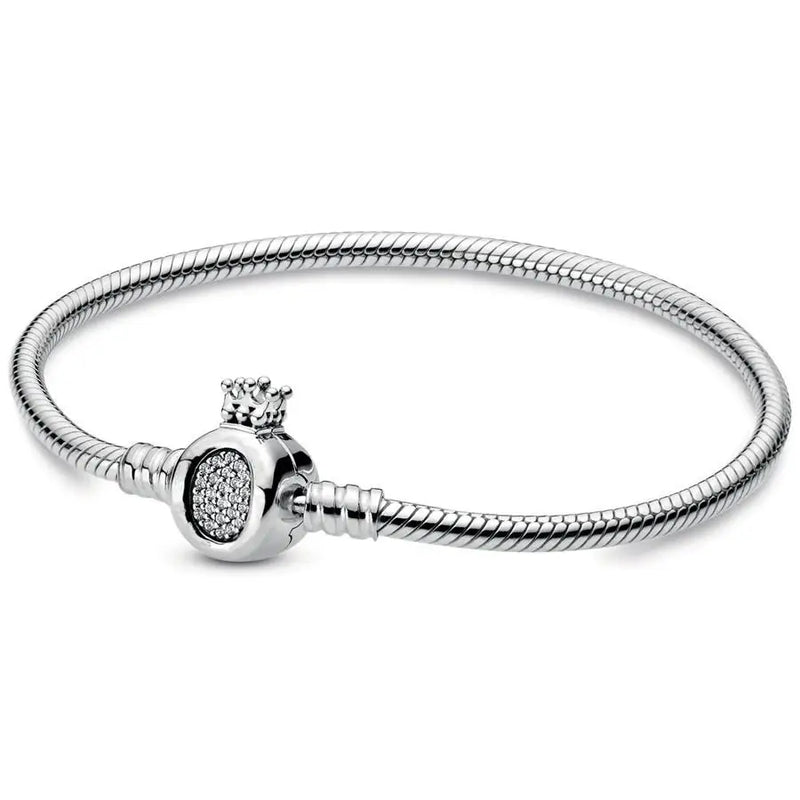 Moments Crown O Bracelet with Crystal Clasp, 925 Sterling Silver