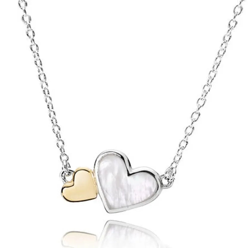 Luminous Love Hearts Collier Necklace 925 Sterling Silver Jewelry