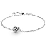 Family Tree Heart Bracelet 925 Sterling Silver DIY Jewelry