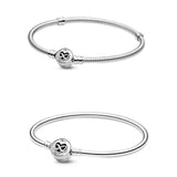 925 Silver Heart Infinity Clasp Bracelet Bangle Women Jewelry