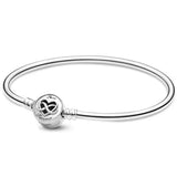 925 Sterling Silver Infinity Clasp Bracelet Bangle for Women