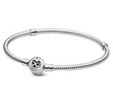 925 Silver Heart Infinity Clasp Bracelet for Women