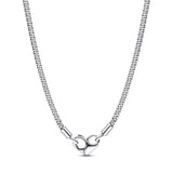 Heart Studded Chain Necklace Sterling Silver