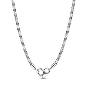 Heart Stud Chain Necklace 925 Sterling Silver Jewelry